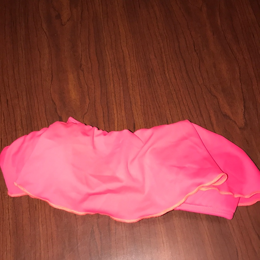 Hot pink strapless bikini top